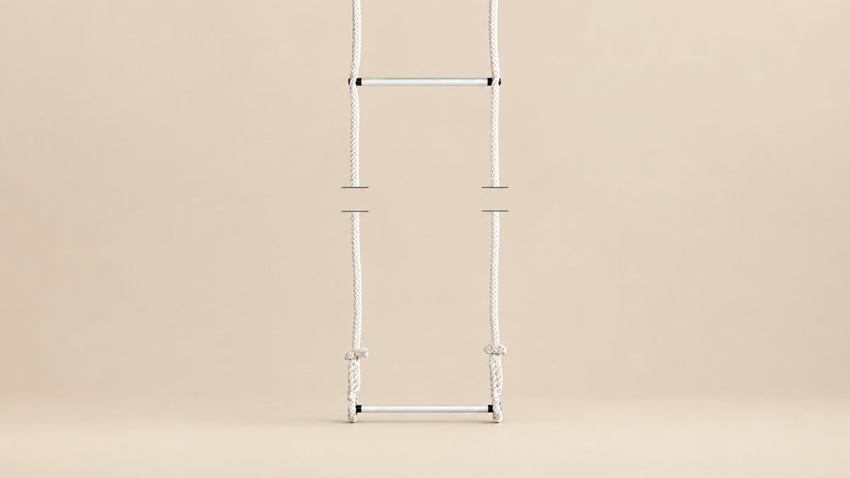 Double trapeze vertical, 55 cm wide, 3.60 meter rope length