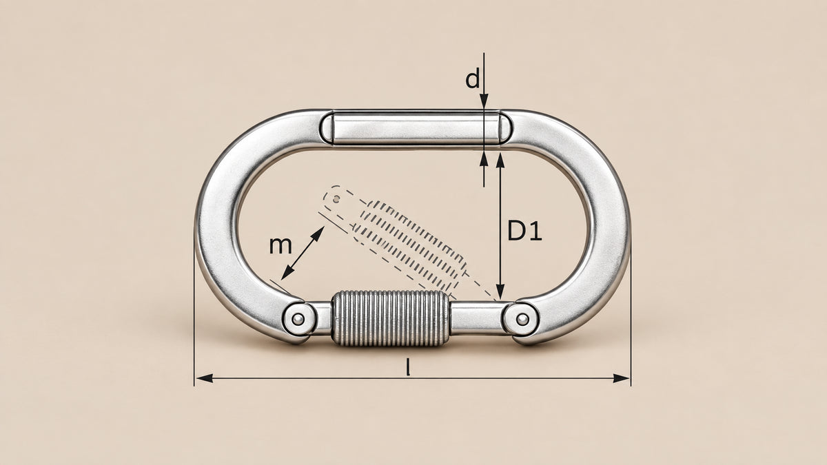 Stahl Karabiner mit Schraubsicherung