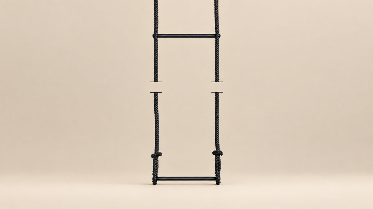 Double trapeze vertical, 55 cm wide, 3.60 meter rope length 