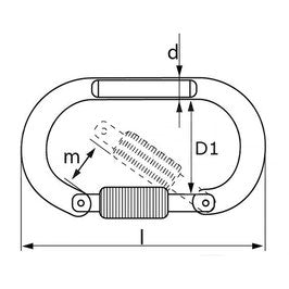 Steel carabiner with screw lock 